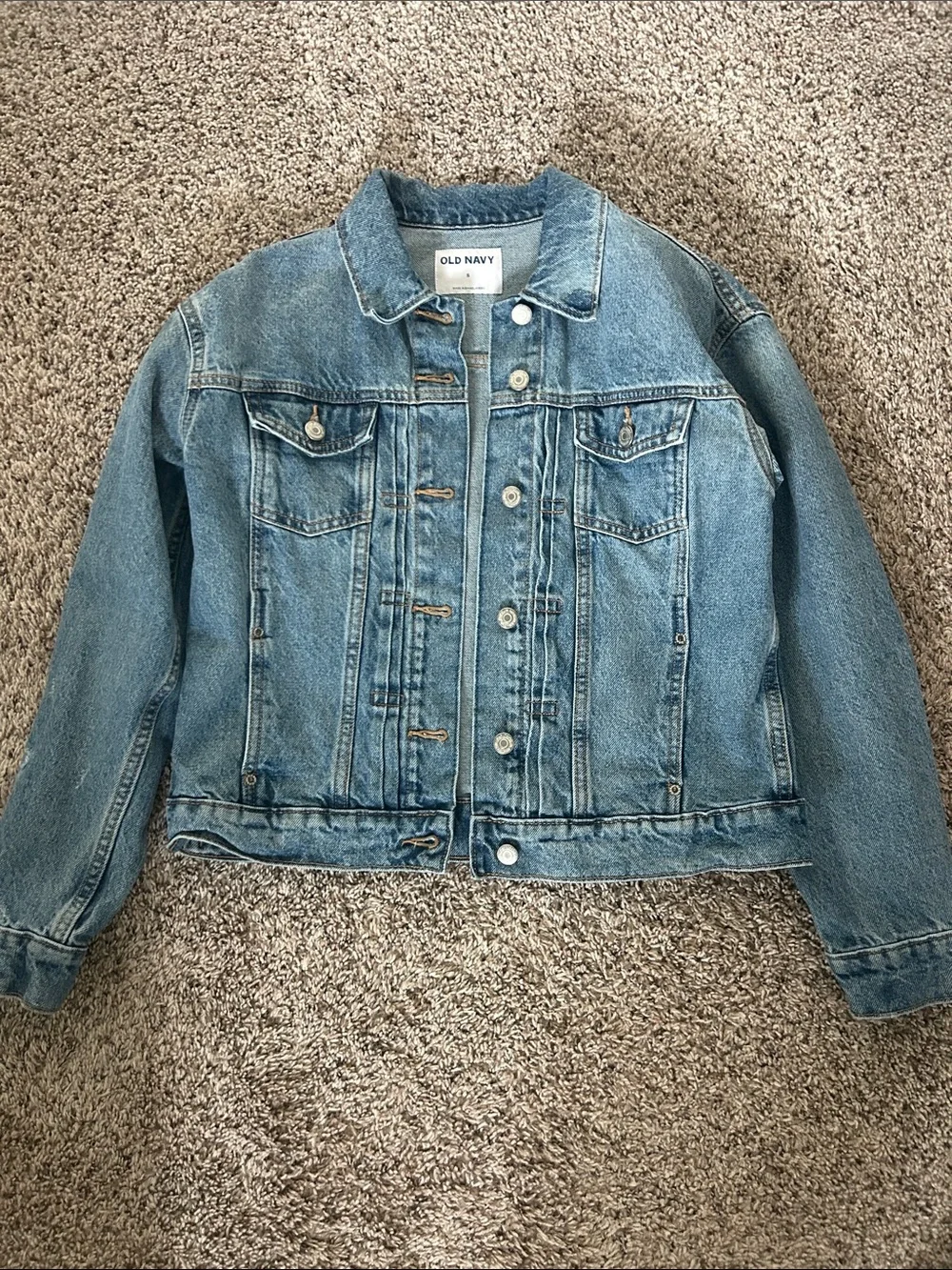 Old Navy Women’s Small Blue Denim Jacket - Classic Button-Front Jean Coat